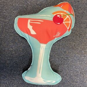 Fun & Vibrant Cocktail Accent Pillow Outdoor or Indoor